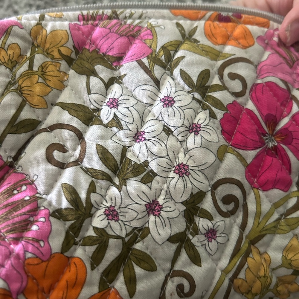Vera Bradley Pink and Orange Quilted Pouch - Picture 2 of 3